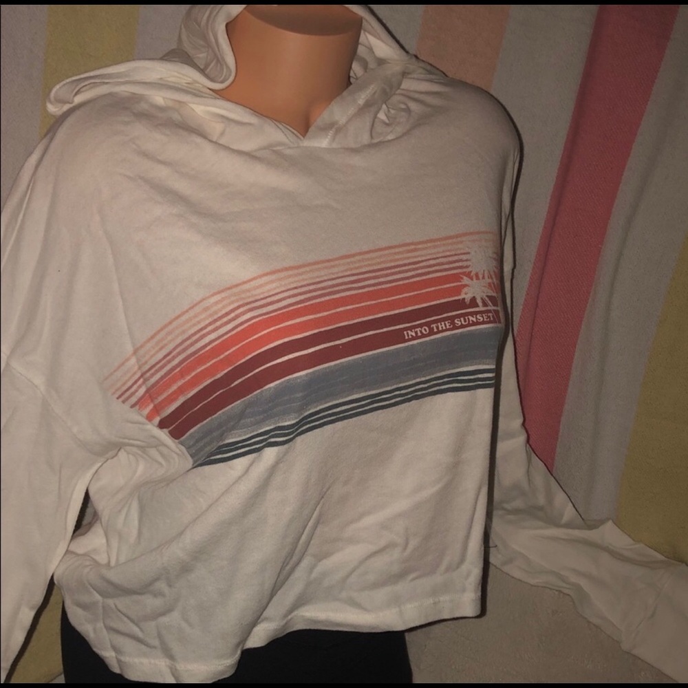 Billabong Cropped Hooded Tee. L - Picture 8 of 8